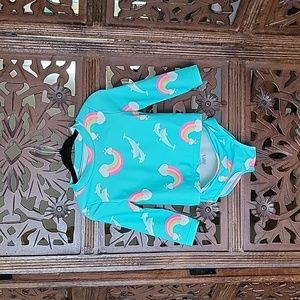 Carter's 9 month girl's 2-piece swimsuit with long-sleeved top